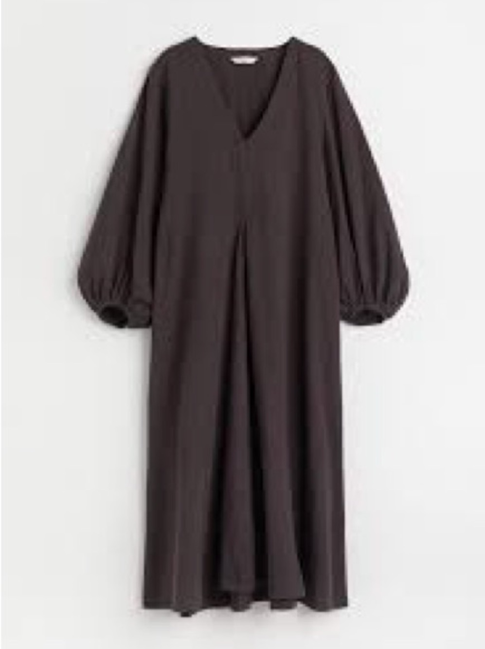 H&M Black V-Neck Crepe Midi Dress • XL